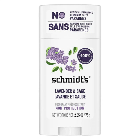 Schmidt's Aluminum-Free Deodorant Lavender & Sage Aluminum Free, 2.65 Ounce (Pack of 12)