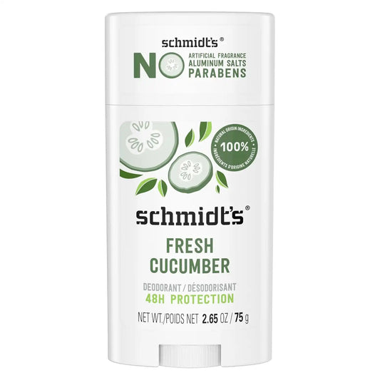 Schmidt's Aluminum-Free Deodorant Fresh Cucumber 2.65 Ounce (Pack of 12)