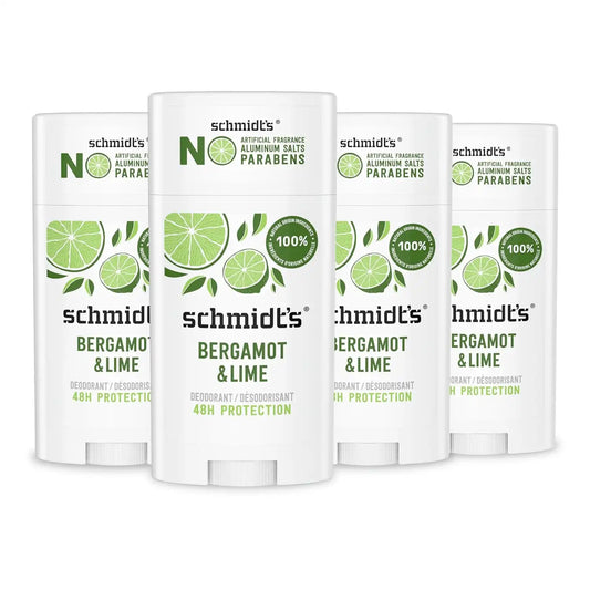 Schmidt's Aluminum-Free Vegan Deodorant Bergamot & Lime 2.65 oz 4 Count