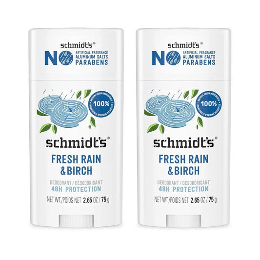 Schmidt's Aluminum-Free Vegan Deodorant Fresh Rain & Birch 2.65 oz 2 Count