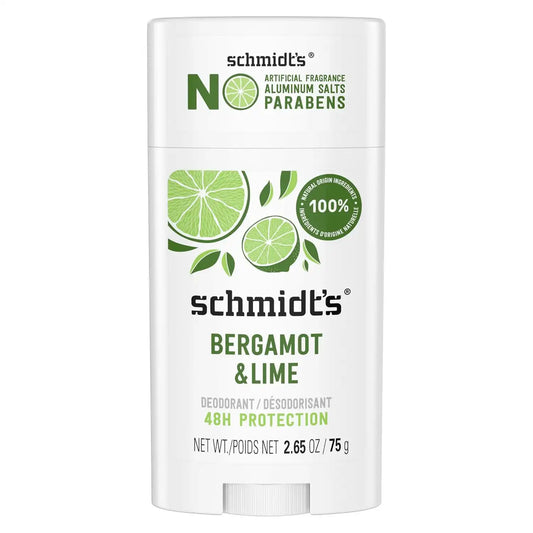 Schmidt's Aluminum-Free Deodorant Bergamot & Lime, Aluminum Free, 2.65 Ounce (Pack of 12)