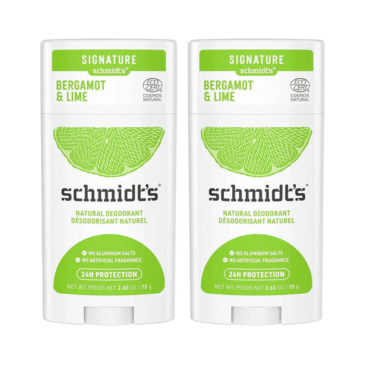 Schmidt's Aluminum Free Natural Deodorant Bergamot & Lime 2 count 2.65 oz