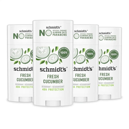 Schmidt's Aluminum-Free Vegan Deodorant Fresh Cucumber 2.65 oz 4 Count