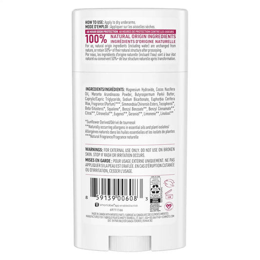 Schmidt's Aluminum-Free Vegan Deodorant Rose & Vanilla with 24 Hour Odor Protection for Women and Men,Natural Ingredients,Cruelty-Free,2.65 oz,(Pack of 4)